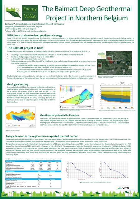 The Balmatt Deep Geothermal Project in Northern Belgium