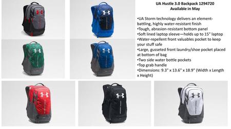 UA Hustle 3.0 Backpack Available in May