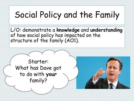 Social Policy and the Family