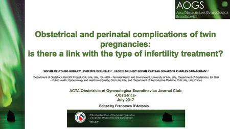 Obstetrical and perinatal complications of twin pregnancies: