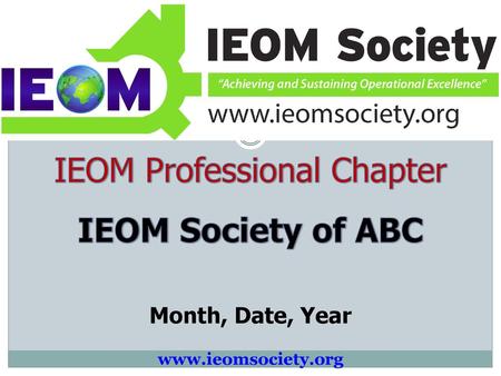 IEOM Professional Chapter IEOM Society of ABC