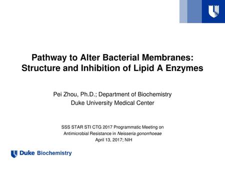 Pei Zhou, Ph.D.; Department of Biochemistry