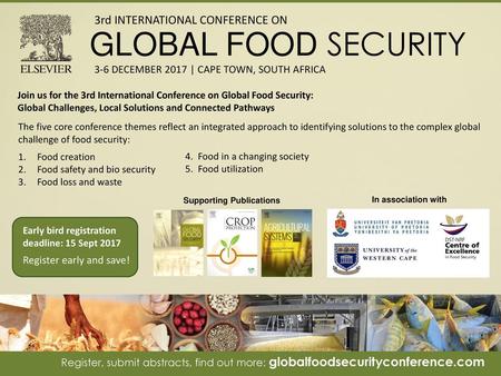 GLOBAL FOOD SECURITY 3rd INTERNATIONAL CONFERENCE ON