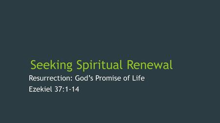 Seeking Spiritual Renewal