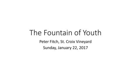 Peter Fitch, St. Croix Vineyard Sunday, January 22, 2017