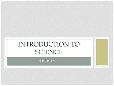 Introduction to science