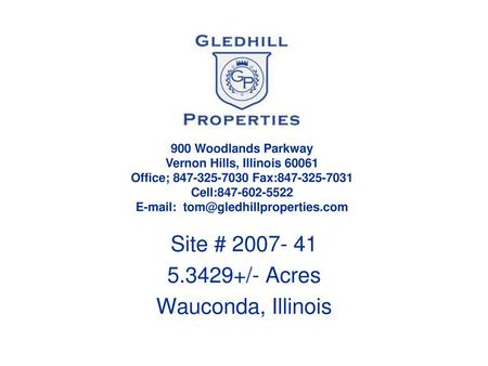 Site # /- Acres Wauconda, Illinois