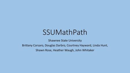 SSUMathPath Shawnee State University