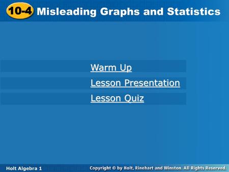 Misleading Graphs and Statistics