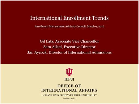 International Enrollment Trends