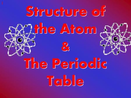 Structure of the Atom & The Periodic Table.