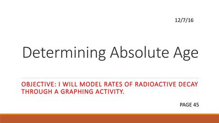 Determining Absolute Age