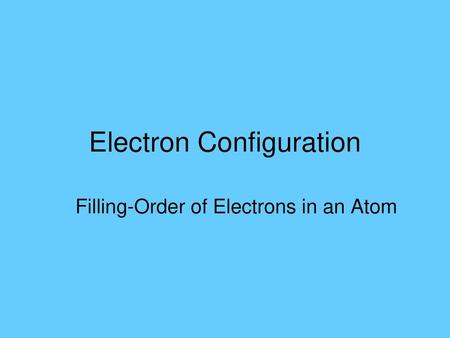 Electron Configuration