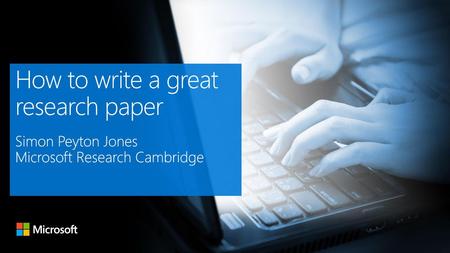 How to write a great research paper