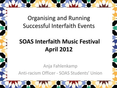 Anja Fahlenkamp Anti-racism Officer - SOAS Students‘ Union