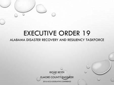 Executive order 19 Alabama Disaster recovery and resiliency taskforce