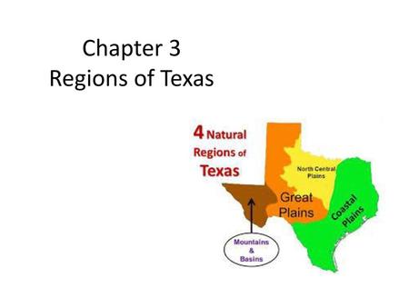 Chapter 3 Regions of Texas