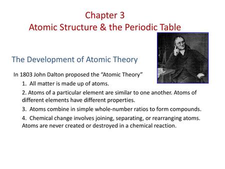 The Development of Atomic Theory