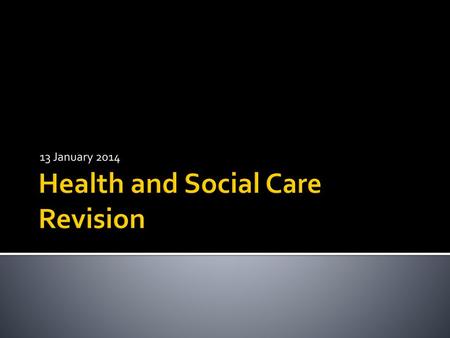 Health and Social Care Revision