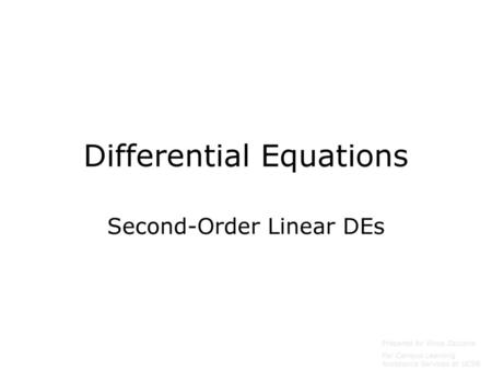 Differential Equations