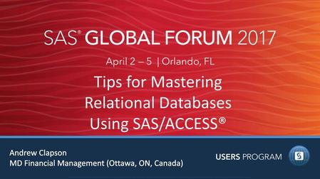 Tips for Mastering Relational Databases Using SAS/ACCESS®