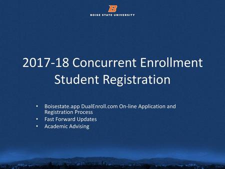 Concurrent Enrollment Student Registration