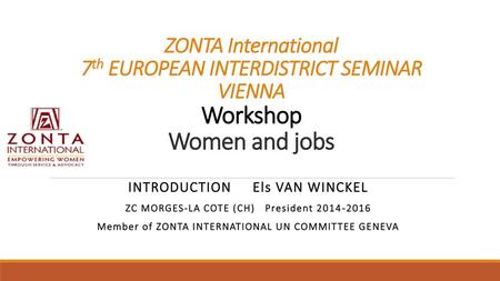 INTRODUCTION     Els VAN WINCKEL ZC MORGES-LA COTE (CH)   President