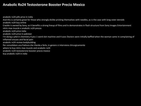 Anabolic Rx24 Testosterone Booster Precio Mexico