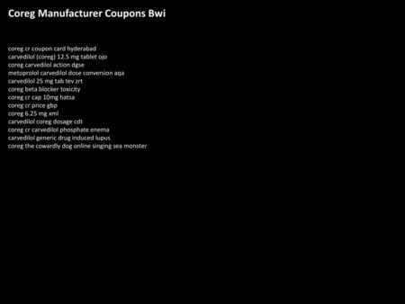 Coreg Manufacturer Coupons Bwi