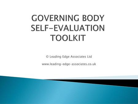 GOVERNING BODY SELF-EVALUATION TOOLKIT