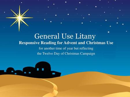 Responsive Reading for Advent and Christmas Use