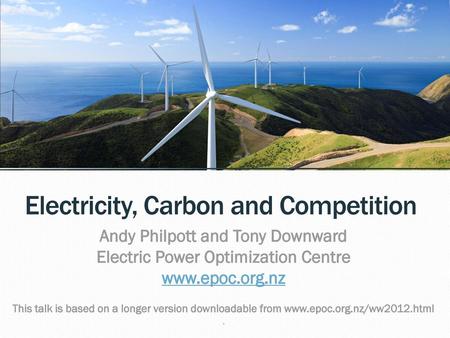 Electricity, Carbon and Competition