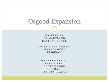 Osgood Expansion University Of Maryland Eastern Shore