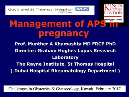 Management of APS in pregnancy