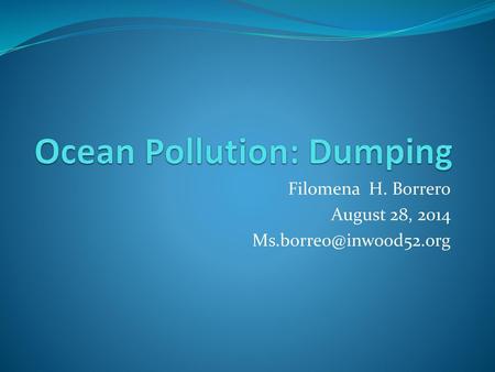 Ocean Pollution: Dumping