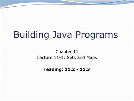 Building Java Programs