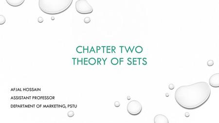 Chapter two Theory of sets