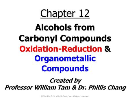 Oxidation-Reduction & Organometallic