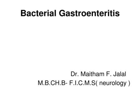 Bacterial Gastroenteritis