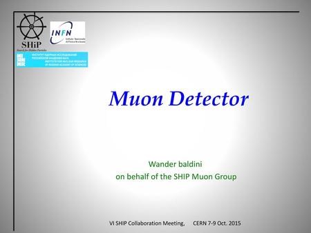 Wander baldini on behalf of the SHIP Muon Group