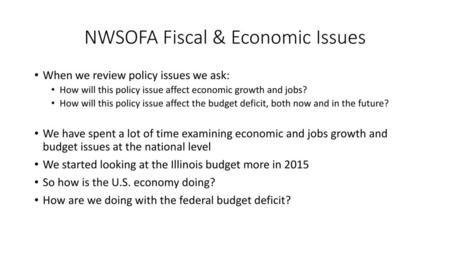 NWSOFA Fiscal & Economic Issues