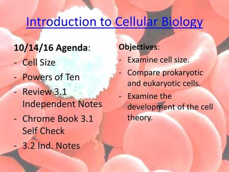 Introduction to Cellular Biology