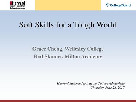 Soft Skills for a Tough World