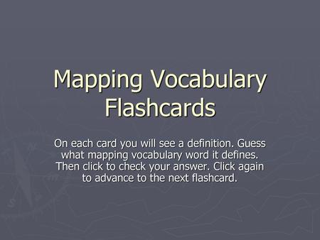 Mapping Vocabulary Flashcards