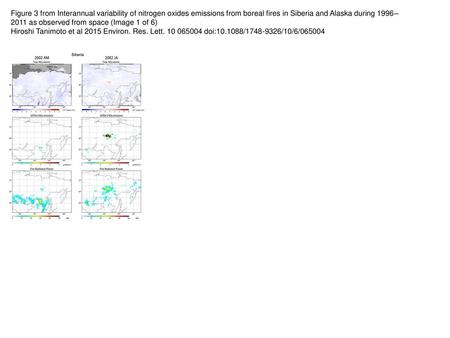 Figure 3 from Interannual variability of nitrogen oxides emissions from boreal fires in Siberia and Alaska during 1996–2011 as observed from space (Image.