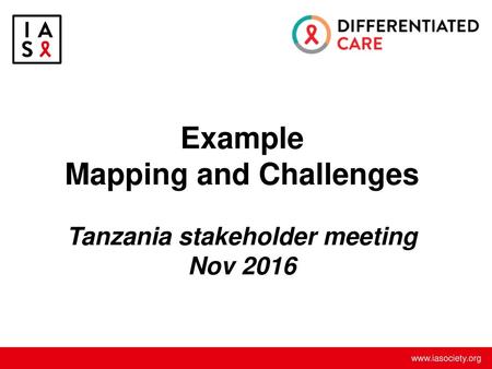 Example Mapping and Challenges Tanzania stakeholder meeting Nov 2016