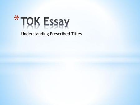 Understanding Prescribed Titles