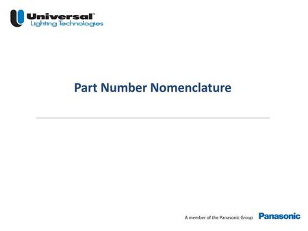 Part Number Nomenclature