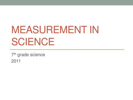 Measurement in science