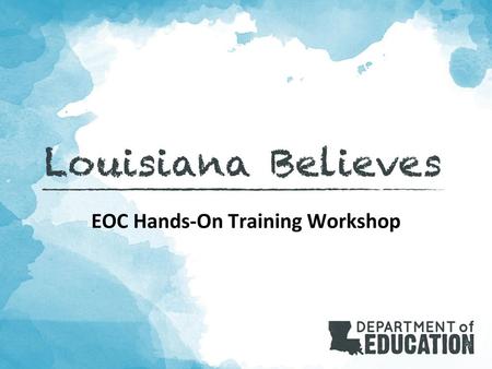 EOC Hands-On Training Workshop